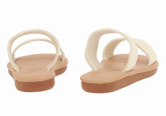 White Ancient Greek Sandals Little Kastos Soft Kids' Slide Sandals | XHH5066XV