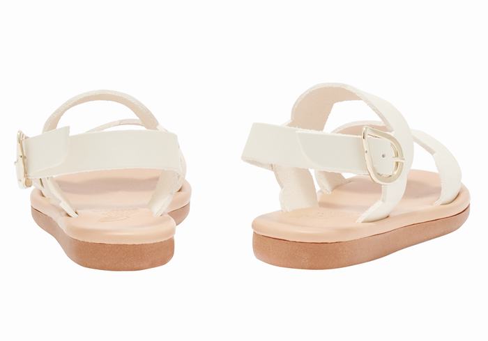 White Ancient Greek Sandals Little Koxili Soft Kids' Flat Sandals | SFP426YA