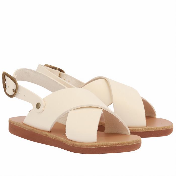 White Ancient Greek Sandals Little Maria Soft Kids' Casual Sandals | FLL5729PW