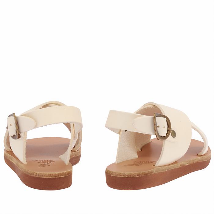 White Ancient Greek Sandals Little Maria Soft Kids' Casual Sandals | FLL5729PW