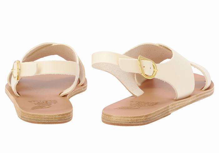 White Ancient Greek Sandals Maria Leather Women Casual Sandals | FEE1481JL