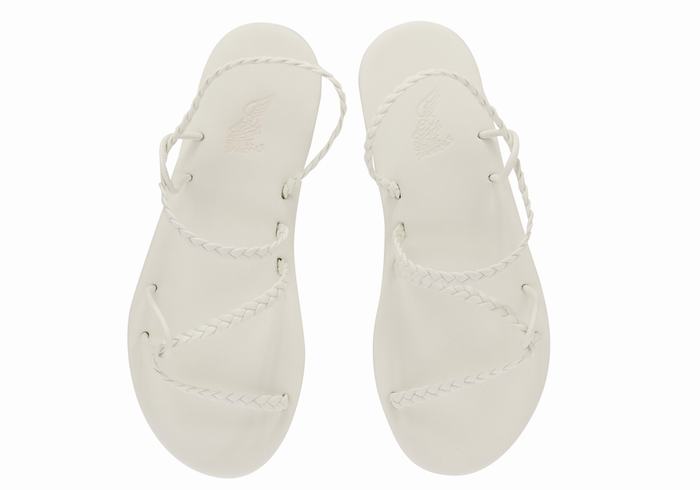 White Ancient Greek Sandals Maya Women Braided Sandals | BDL6540ZK