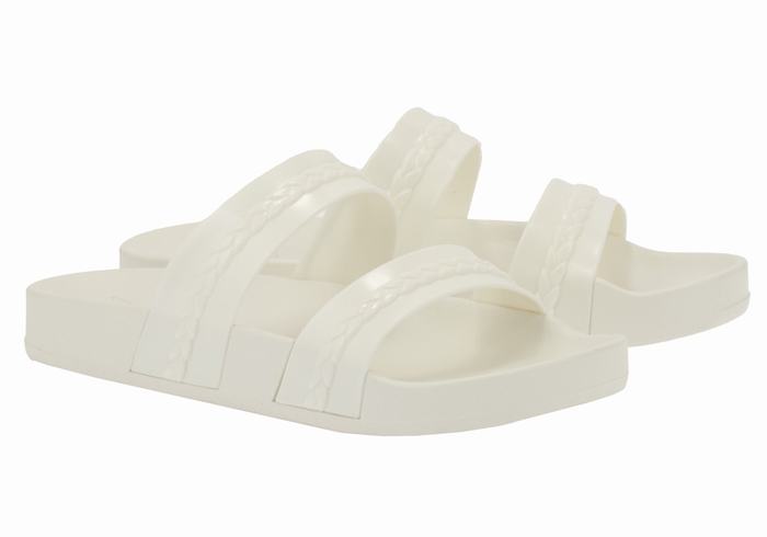 White Ancient Greek Sandals Meli Women Slide Sandals | TPD1230DF