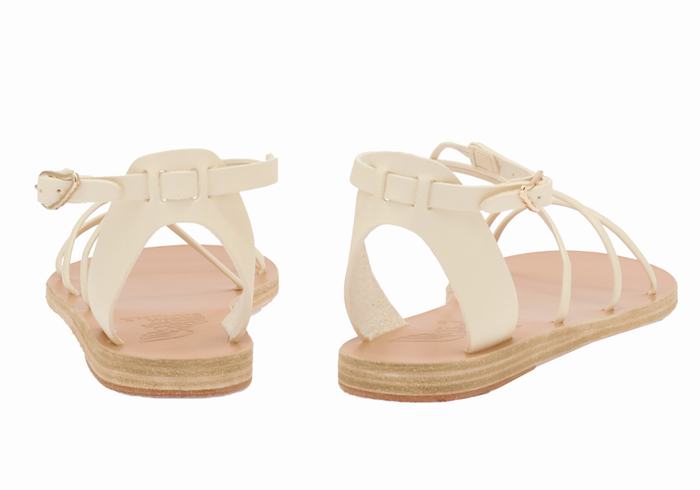 White Ancient Greek Sandals Meloivia Women Ankle Strap Sandals | ZNI9794CF