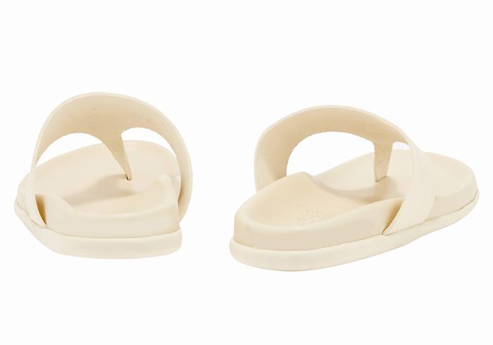 White Ancient Greek Sandals Mera Footbed Women Flip Flops | XMK8378CX