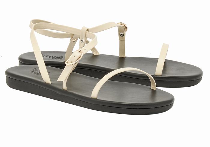 White Ancient Greek Sandals Niove Women Back-Strap Sandals | KNI7099CP