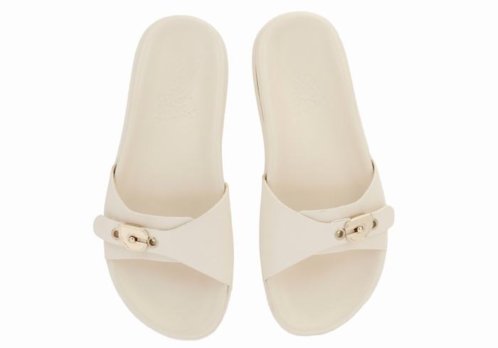 White Ancient Greek Sandals Odi Women Slide Sandals | JRP699JW