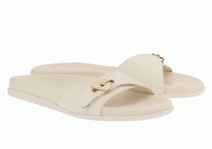 White Ancient Greek Sandals Odi Women Slide Sandals | JRP699JW