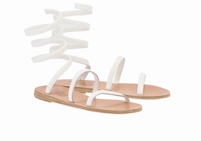 White Ancient Greek Sandals Ofis Women Gladiator Sandals | EZY1539RR