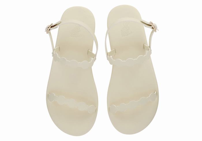 White Ancient Greek Sandals Orion Women Back-Strap Sandals | EBQ1558RE