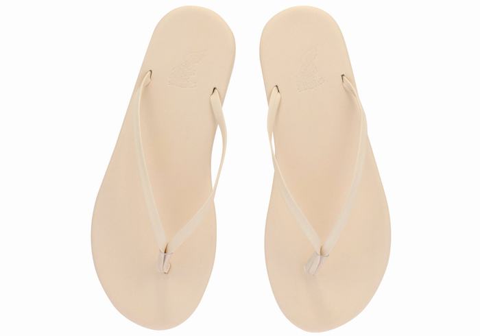 White Ancient Greek Sandals Saionara Women Flip Flops | CGK2287EX