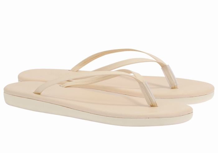 White Ancient Greek Sandals Saionara Women Flip Flops | CGK2287EX