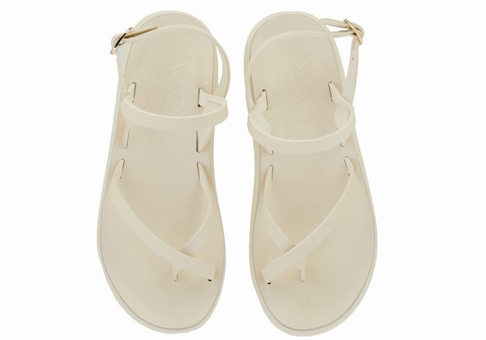 White Ancient Greek Sandals Tereza Comfort Women Back-Strap Sandals | RHF4339JH