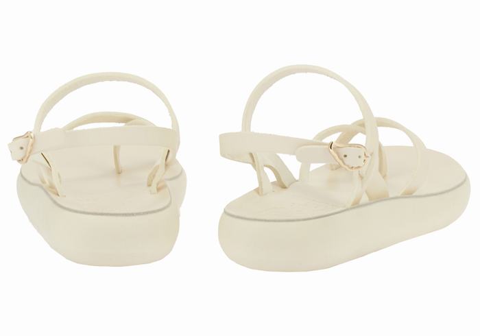 White Ancient Greek Sandals Tereza Comfort Women Back-Strap Sandals | RHF4339JH