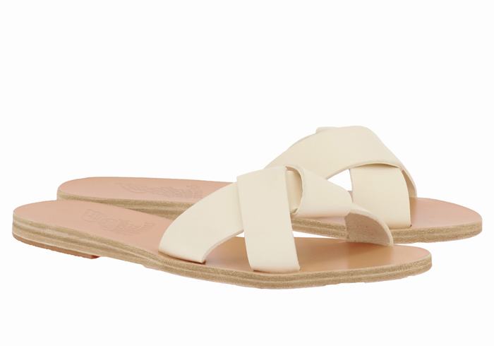 White Ancient Greek Sandals Whitney Women Slide Sandals | LTY2516CG