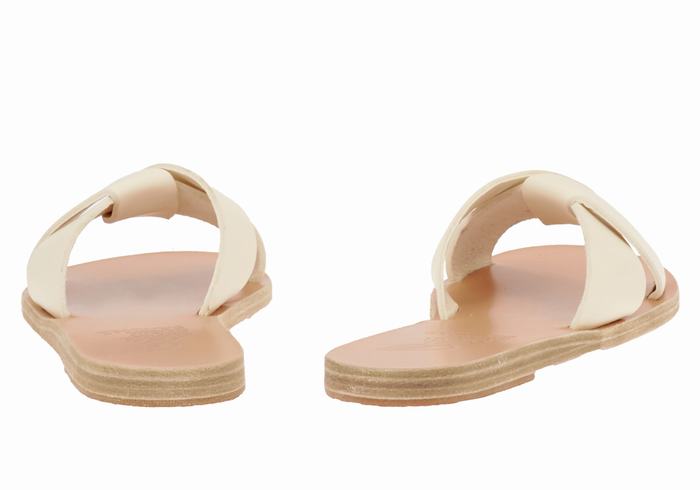 White Ancient Greek Sandals Whitney Women Slide Sandals | LTY2516CG