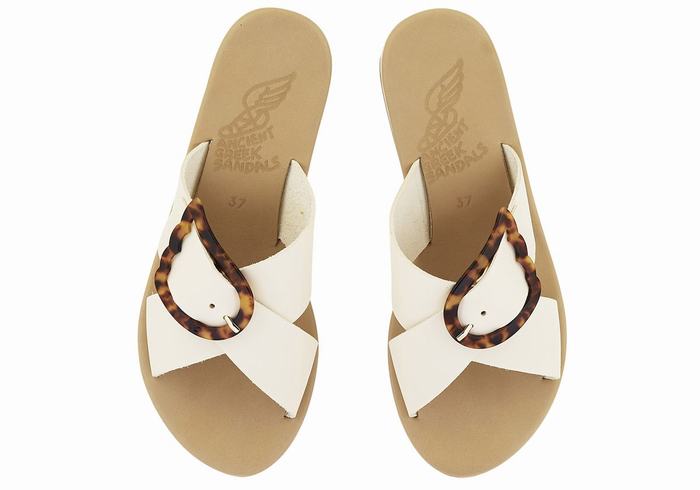 White Beige Ancient Greek Sandals Thais Rainbow Women Wedge Sandals | ASY3391HJ