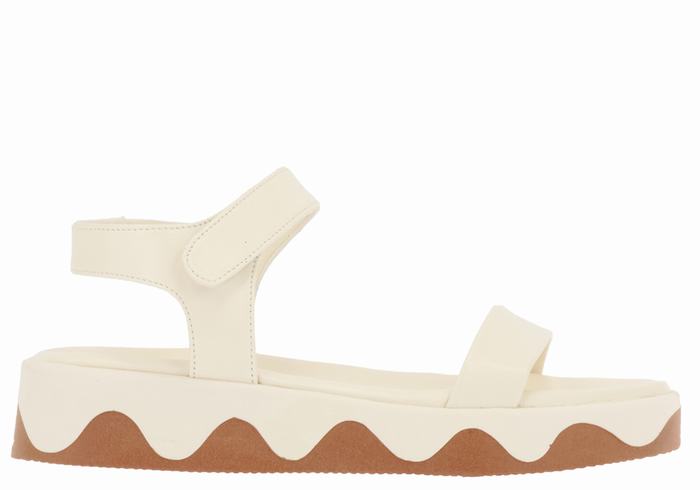 White Brown Ancient Greek Sandals Salamina Leather Women Platform Sandals | ADV7711VW